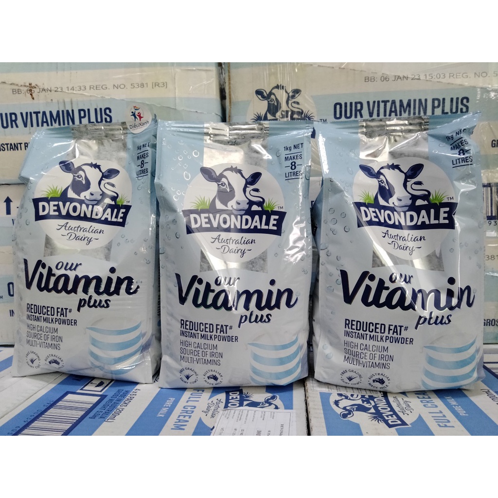 Sữa bột DEVONDALE Giảm Béo Bổ Sung VITAMIN PLUS 1kg - Sữa bột Uc