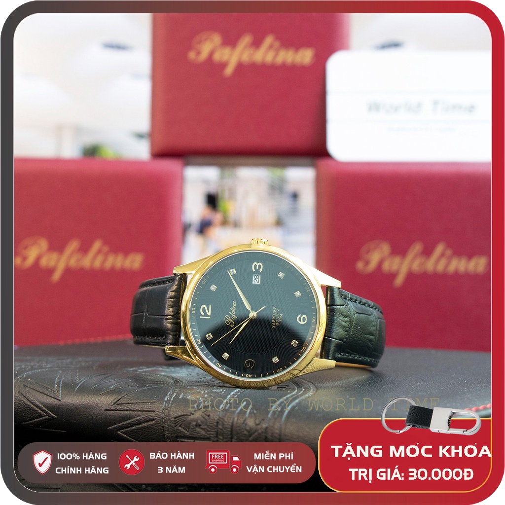 Đồng Hồ Nam dây da pafolina 5033m  [ Chính Hãng Full Box ] Sapphire Chống Xước , Chống Nước