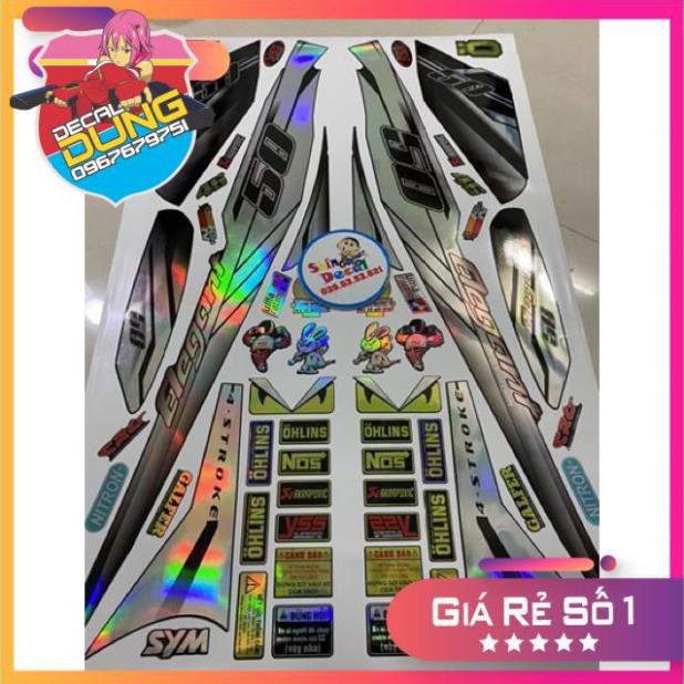 Tem xe Elegant trắng đen Crom titan 7 màu