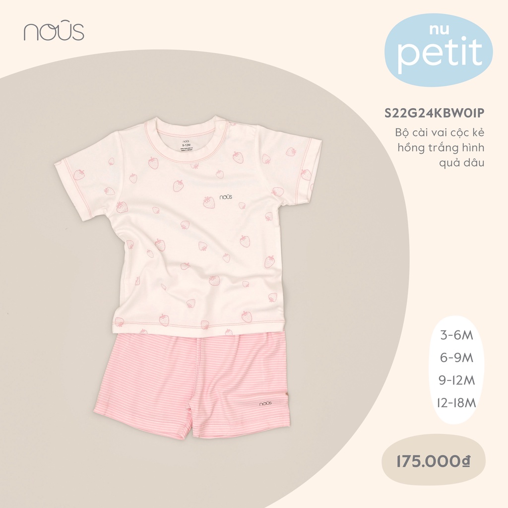 Bộ Quần Áo Cộc Cài Cổ Nous Pettit Gấu Thỏ - Quần Áo Bé Trai, Bé gái (Size Từ 6 - 12 Tháng)