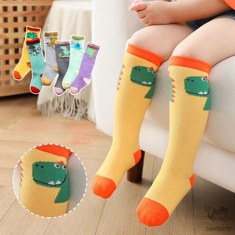 Bộ 3 Đôi Tất Cotton Hình Khủng Long Dễ Thương Cho Bé