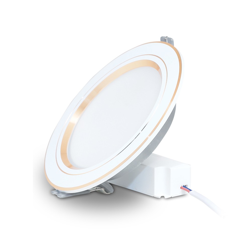 Đèn LED Âm trần Downlight Đổi màu DAT10L ĐM 90/7W - 110/9W - 110/12W Viền Vàng - Rạng Đông