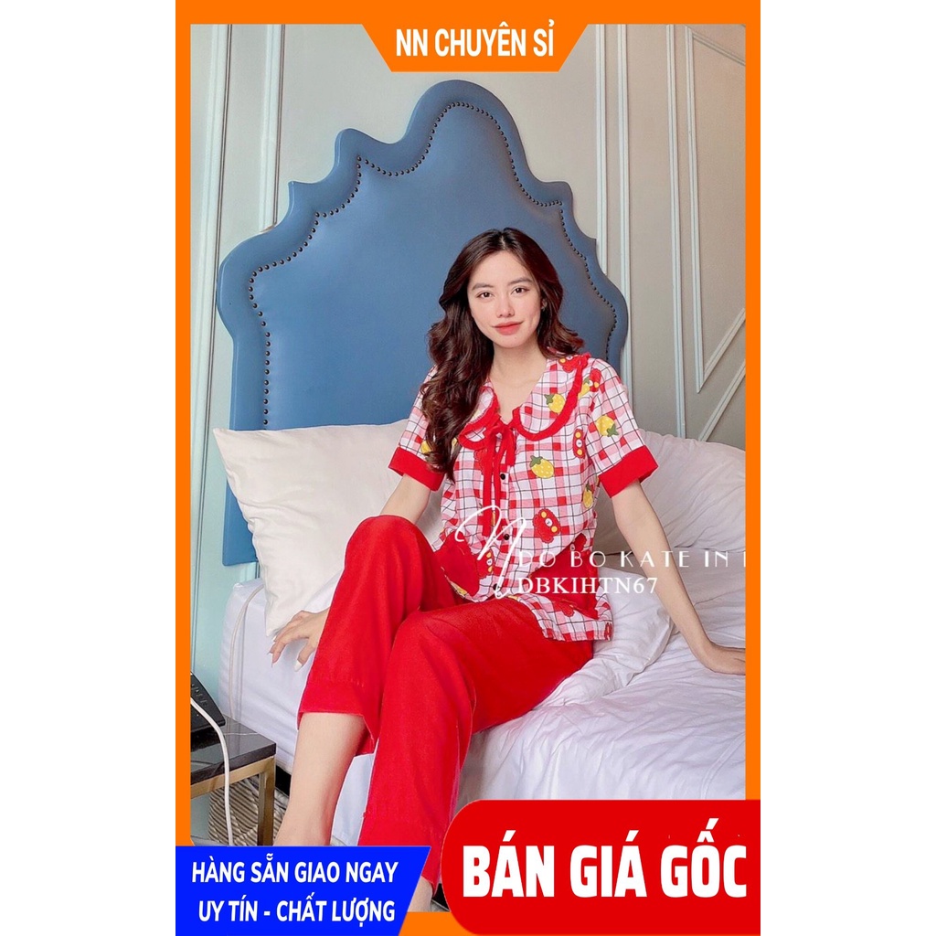 Đồ bộ nữ mặc nhà chất kate mềm mịn in họa tiết xinh xắn dễ thương DBKIHTN66