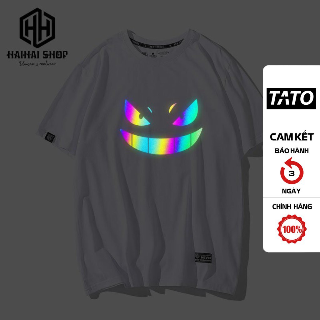 Áo Thun Phản Quang Gengar Cotton 75%, Form rộng Unisex, nam nữ Đẹp Ken T-Shirt. KIS OFFICIAL