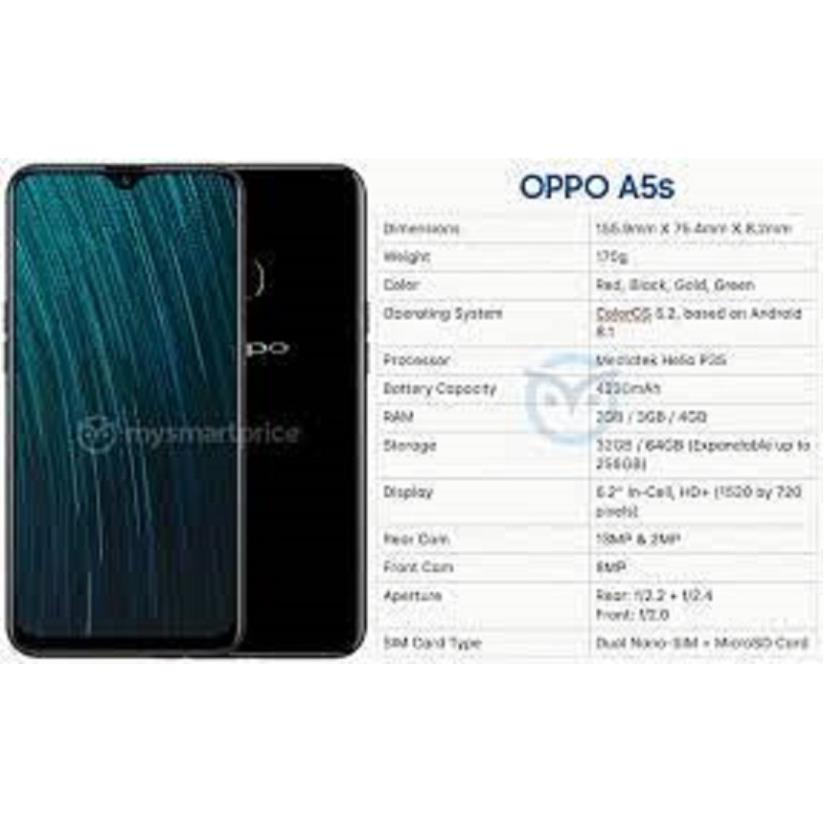 Điện thoại Oppo A5s 2sim ram 6G/128G mới Chính Hãng, màn hình 6.2inch, Camera siêu nét - MMO 01