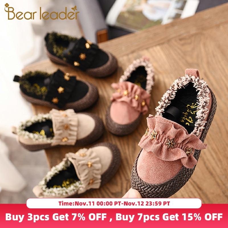 Giày lười búp bê BEAR LEADER phối diềm nhún dễ thương thời trang xuân thu cho bé gái