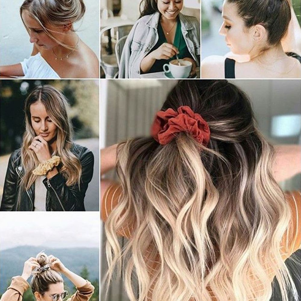 Dây buộc tóc vải nhung co giãn nhiều màu thời trang cho nữ