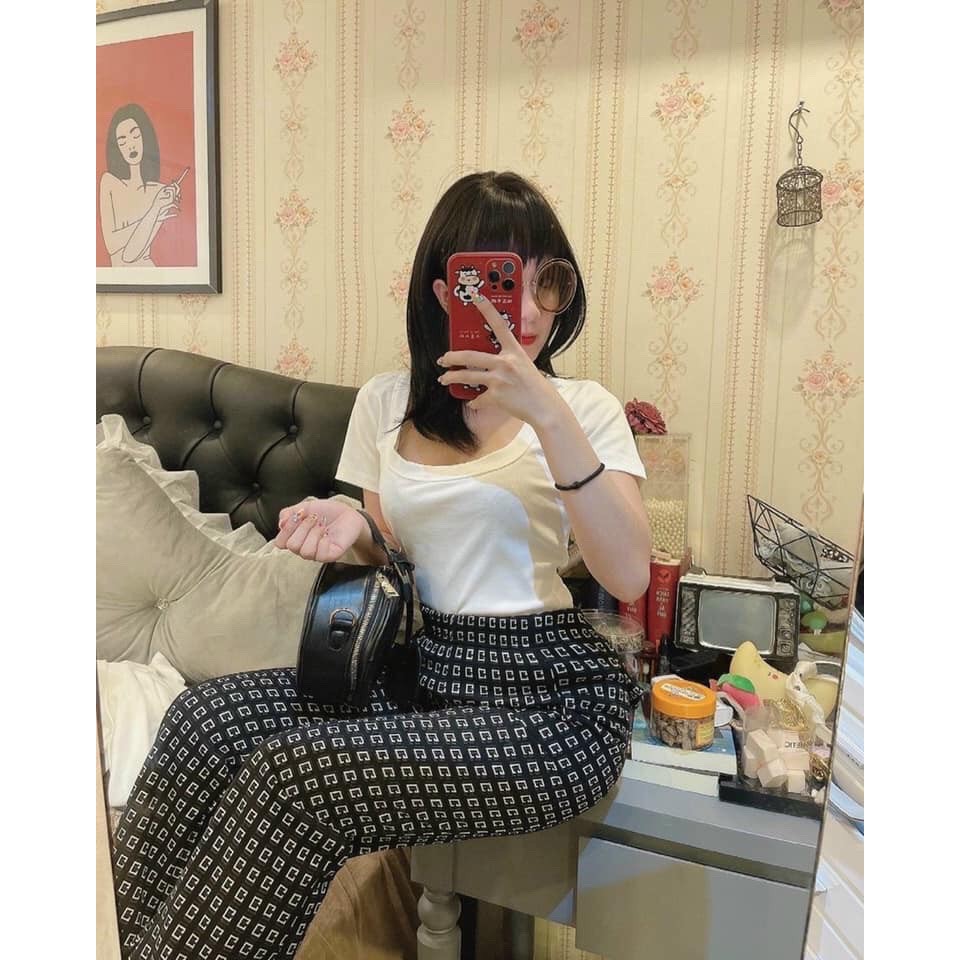Áo thun cổ chữ U [FREESHIP] Chất cotton mềm mát, form ôm tôn dáng siêu hot có ảnh thật và video