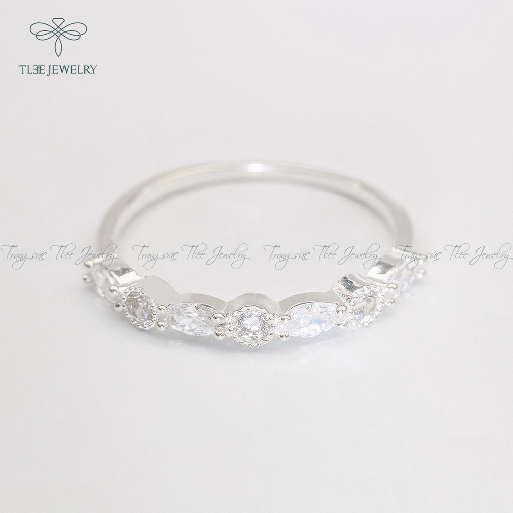 Nhẫn bạc nữ TLEE Gavia nạm đá lấp lánh cao cấp NCJ A0158