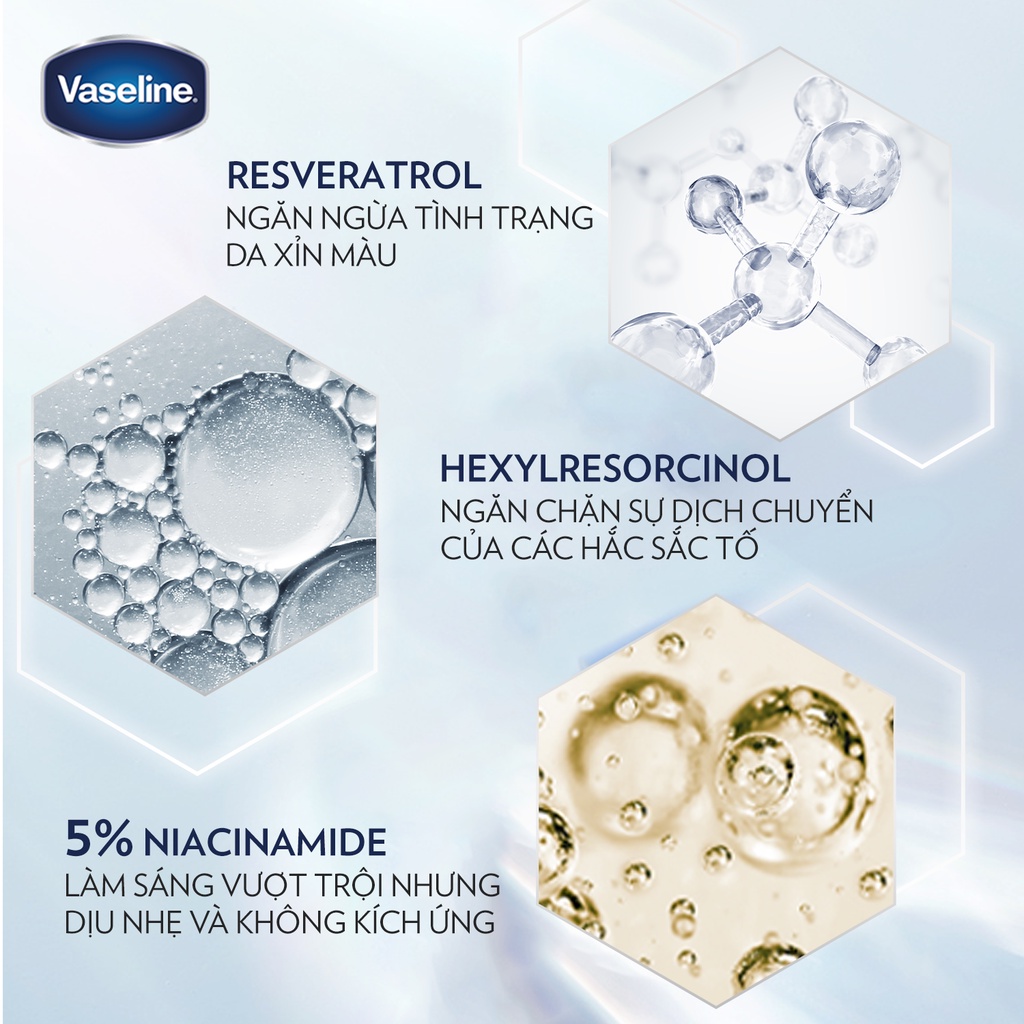 Combo Vaseline dưỡng sáng chuyên sâu ngày đêm nâng tông tức thì