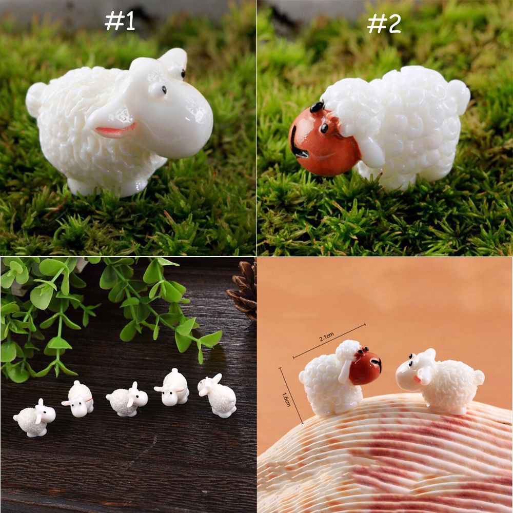 Set 5 phụ kiện trang trí tiểu cảnh vườn nhà hình chú cừu mini đáng yêu