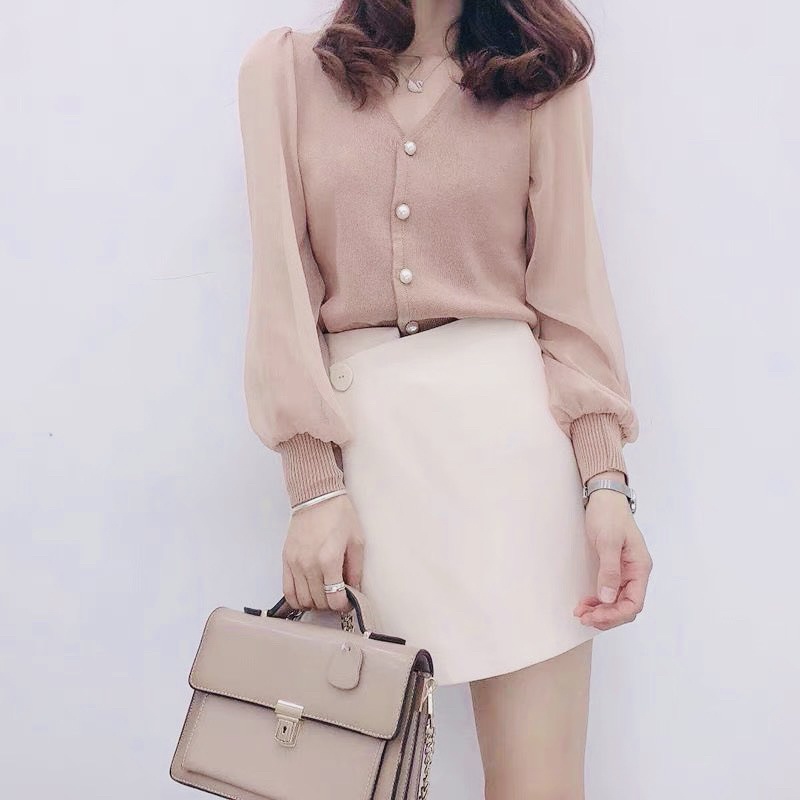 [ Giá Sỉ ] Áo len nữ cổ tim, áo len pha tay lưới hàng quảng châu loại 1 | BigBuy360 - bigbuy360.vn