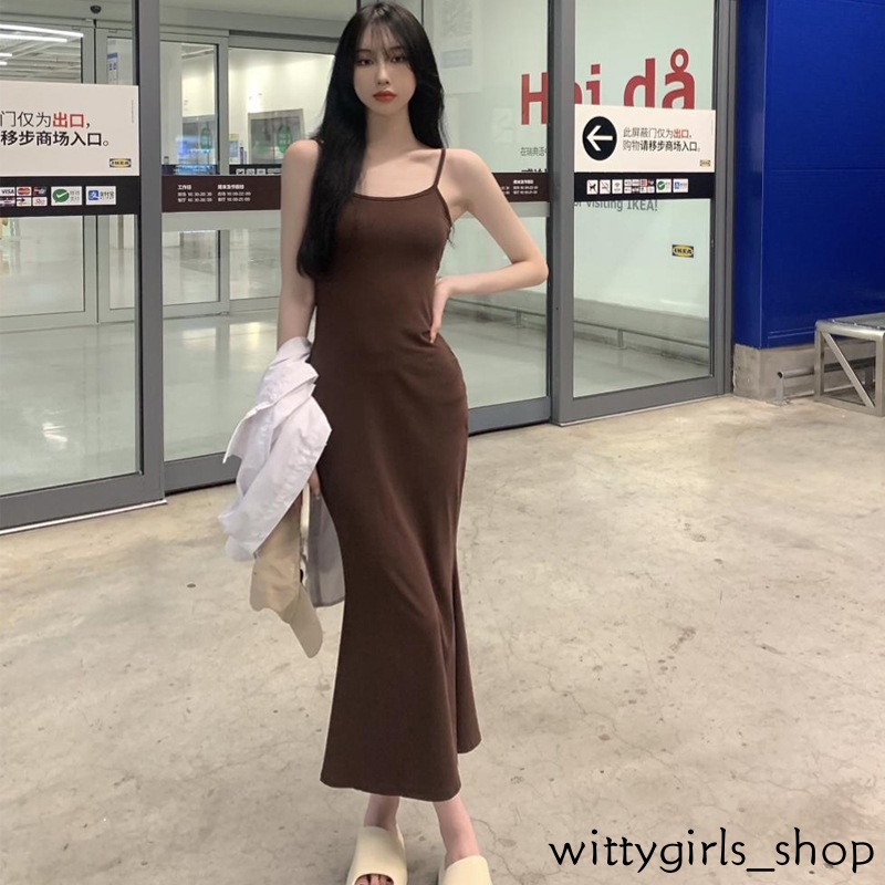 Wittygirls-đầm Đuôi Cá Dáng Dài Thời Trang Mùa Thu Cho Nữ