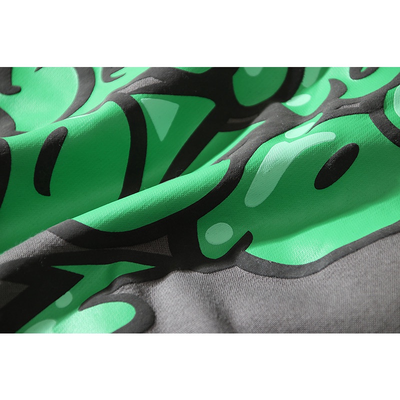 Áo Thun Nỉ Tay Dài Cổ Tròn In Chữ Travis Scott Màu Xanh Lá Dành Cho Nam Và Nữ