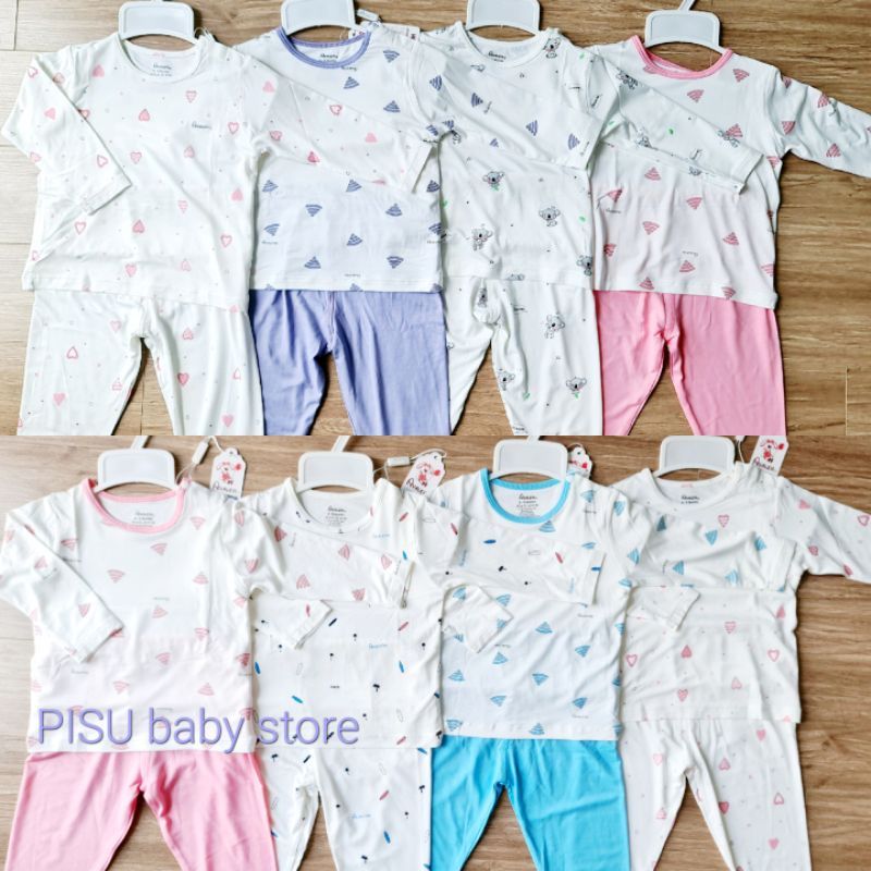 Avaler - Bộ dài tay sợi tre mềm mát thấm hút mồ hôi cho bé 6m-4y