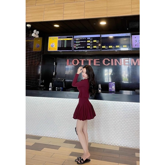 SET ĐẦM GÂN 2 DÂY ĐUÔI CÁ + ÁO KHOÁC GÂN NÚT