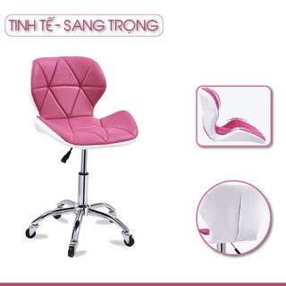 Ghế Quầy Bar Xoay, Ghế Trang Điểm Makeup Chân Đẹp, Nhập Khẩu - Bọc Da - Tựa Lưng, Ghế Xoay Quầy Bar Chân Sắt