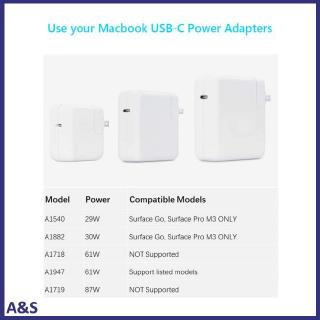 Cáp sạc USB-C 15V cho Microsoft Surface dài 1.7 mét