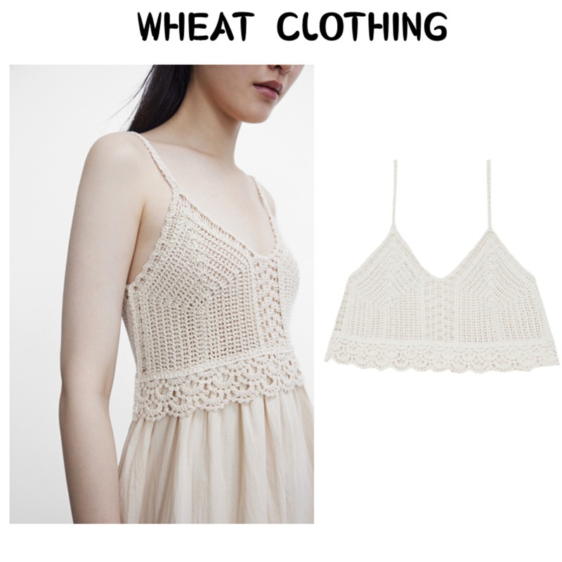 Áo Croptop Đan Móc Thiết Kế Khoét Lỗ Thời Trang Quyến Rũ Cho Nữ