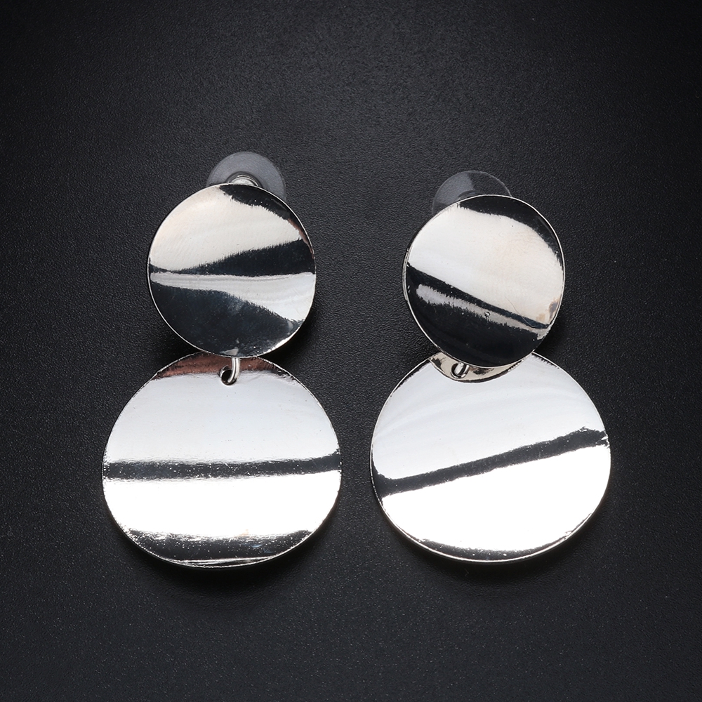 Đôi khuyên tai phối 2 hình tròn thời trang cho nữ