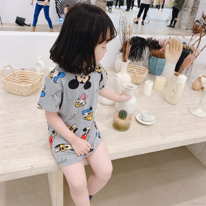 Đầm Thun Ngắn Tay In Họa Tiết Hoạt Hình Cho Bé Gái