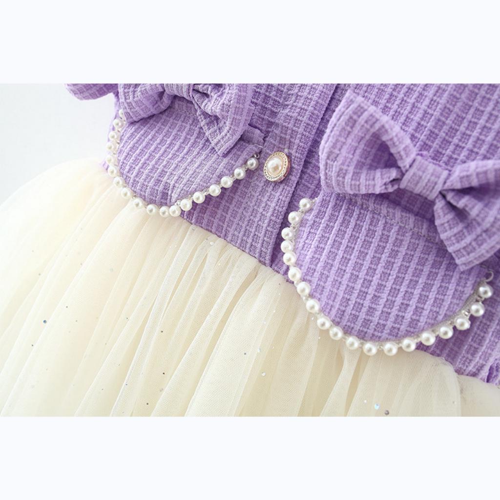 Váy đầm công chúa cho bé gái 2 túi trước, chất liệu cotton mềm mịn,váy bồng bềnh cho bé gái 1-3 tuổi V08