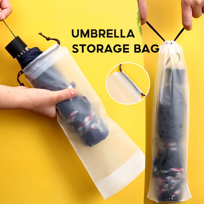 1 Vỏ Bọc Dù Trong Mờ Chống Thấm Nước Có Dây Rút Tiện Dụng