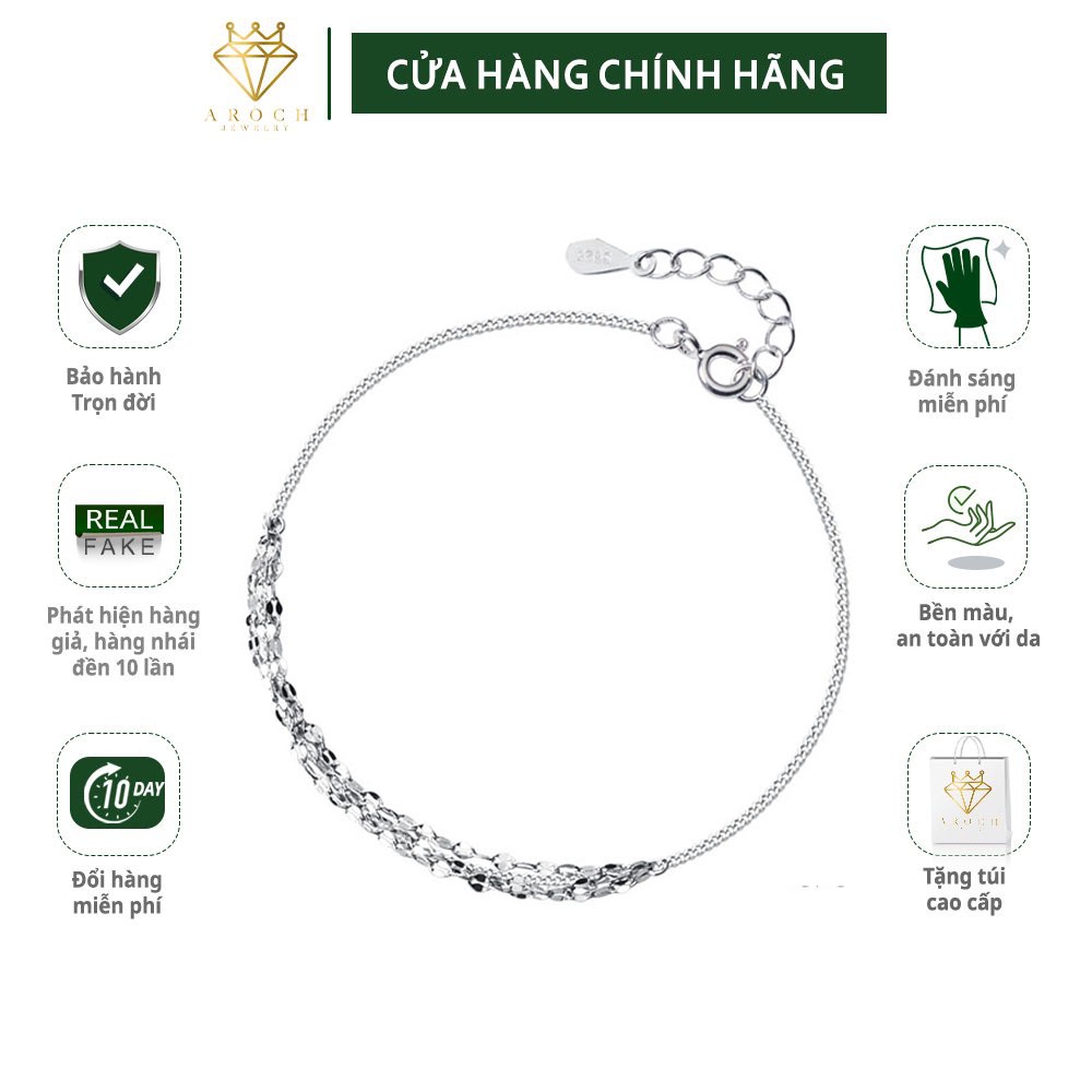 Vòng tay nữ bạc Ý s925 mặt đá đa tầng S3150 - AROCH Jewelry