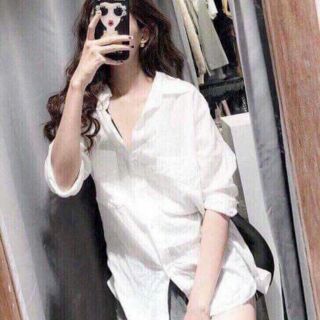 Áo sơ mi đũi trắng