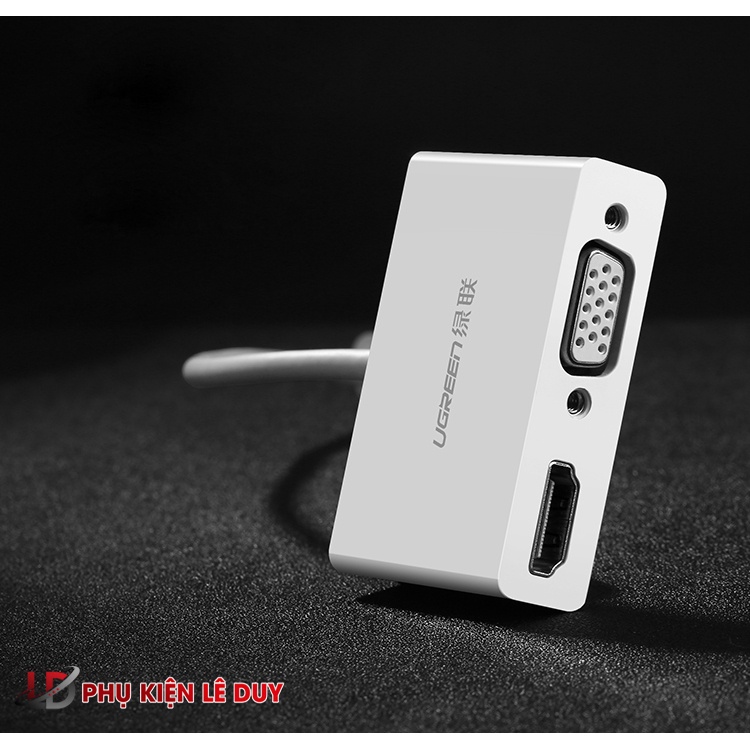 Cáp USB type C to HDMI/VGA fullHD 3D 4Kx2K Ugreen 30843 chính hãng ✔HÀNG CHÍNH HÃNG ✔