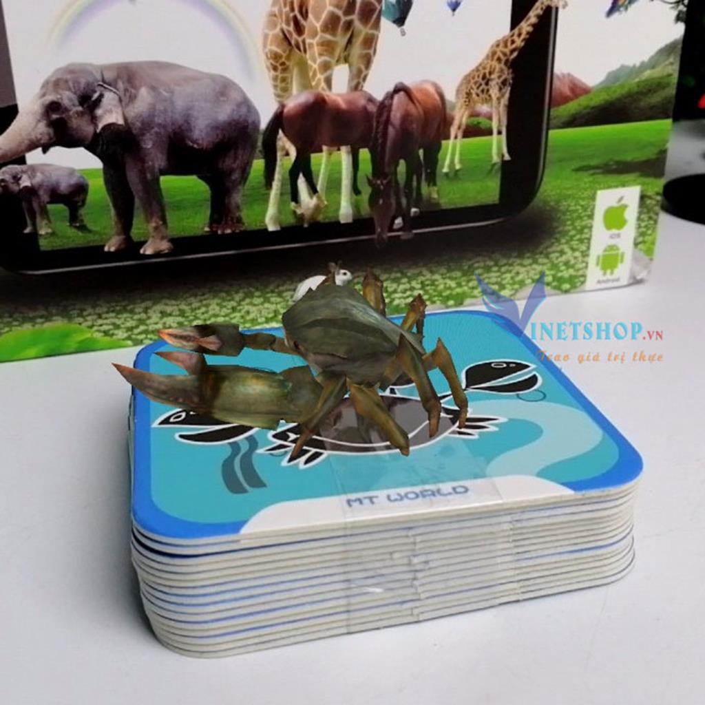 Bộ thẻ học thông minh animal 4D Miaotu world 61 thẻ chính kèm 3 thẻ phụ Gồm 15 ngôn ngữ Hàng thẻ xịn