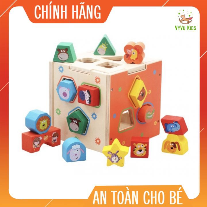 Hộp thả hình khối gỗ hình con vật Montessori♥️CHÍNH HÃNG♥️ĐỒ CHƠI GIÁO DỤC♥️khám phá thế giới