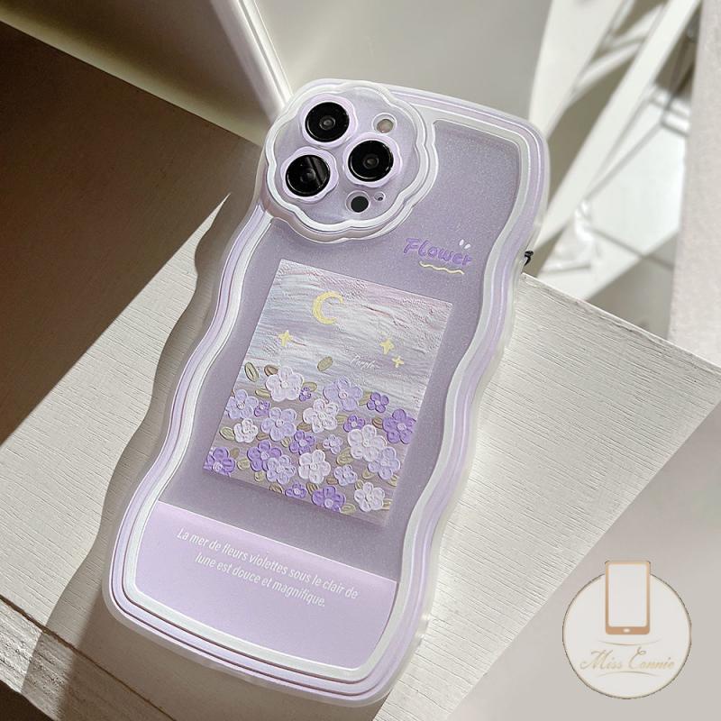 Ốp Điện Thoại Mềm Hình Hoa Tím Cho iPhone 11 12 13 Pro MAX XR 6 6s 7 8 Plus SE 2020 X XS MAX