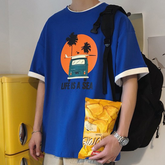 áo nam Tay Ngắn Phong Cách Hàn Quốc Năng Động 3 Màu Lựa Chọn