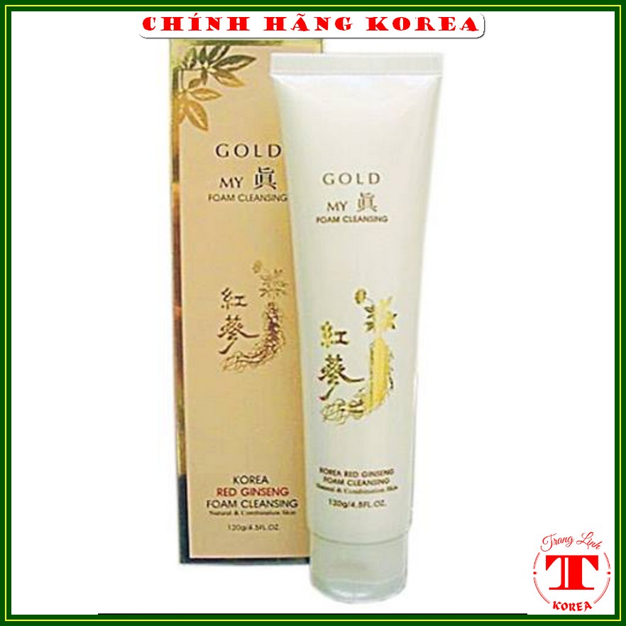 Sữa rửa mặt hồng sâm My Gold hàn quốc, tuýp 120gr - Sữa rửa mặt sâm vàng chính hãng Korea, tranglinh