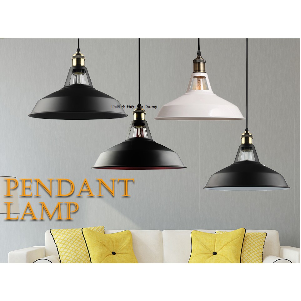 Chao đèn thả 3 lỗ đui đồng TA127 đường kính 300mm (Đen) - chưa bao gồm bóng