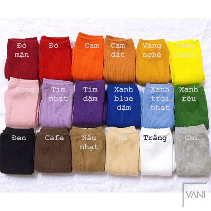 Tất nhún Hàn Quốc Nam Nữ – Kiểu dáng Vintage Vớ len gân tăm nhỏ cổ cao