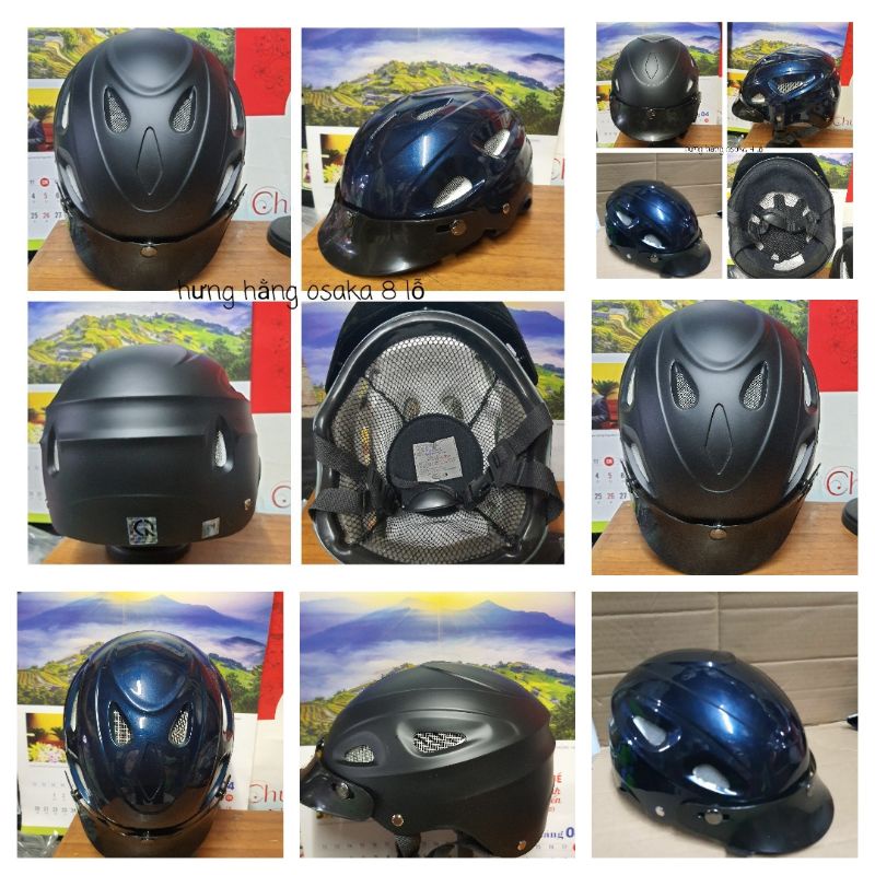 Mũ bảo hiểm 1/2 osaka lỗ thoáng mát nhẹ đầu chất lượng