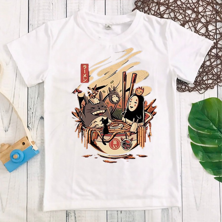 Áo thun nam nữ tay lỡ vải cotton form rộng màu trắng Hạ Băng Designs - Food 001