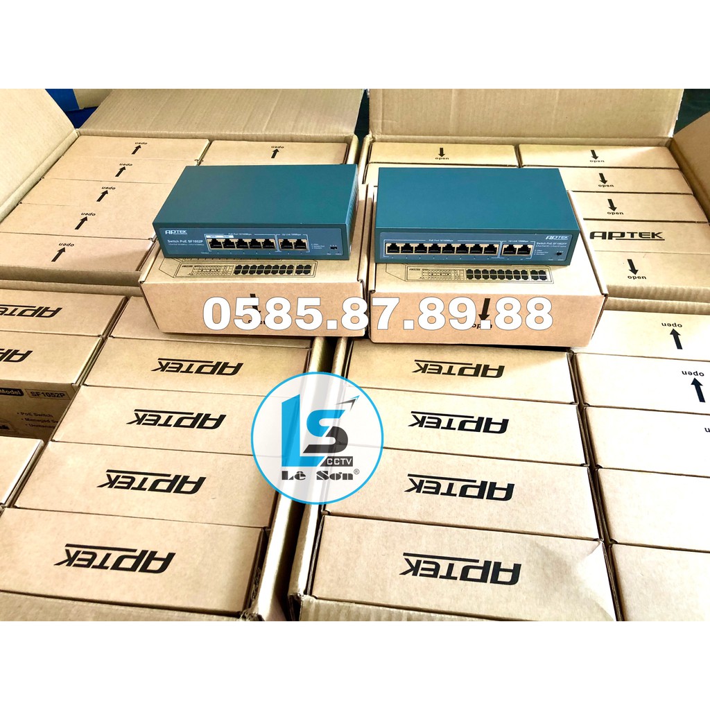Switch PoE Aptek SF1082FP 2 cổng Uplink 1000Mbps