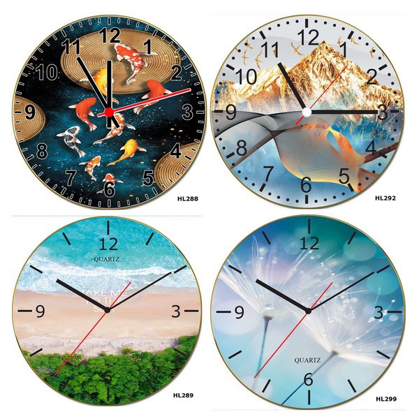 Đồng Hồ Pha Lê Tráng Gương Treo Tường Kim Trôi Không Tiếng Ồn, Đồng Hồ Treo Tường Kim Trôi tặng đinh 3 Chân