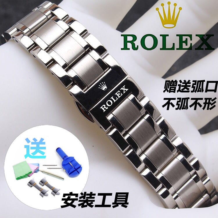 ROLEX Dây Đồng Hồ Đeo Tay 17-20 - 22mm Chất Liệu Thép Không Gỉ Thời Trang