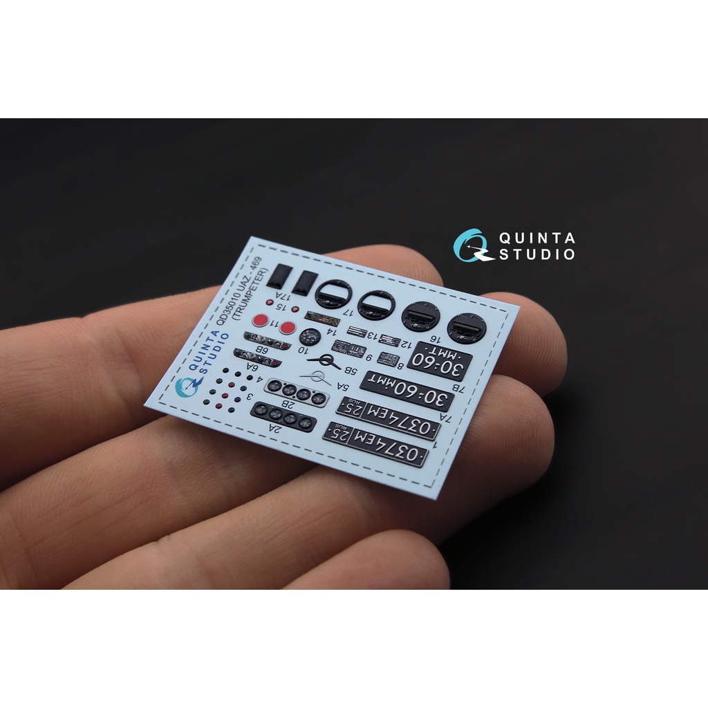 Decal 3D | Nội thất  cabin xe ô tô UAZ-469 tỷ lệ 1/48 | Quinta Studio