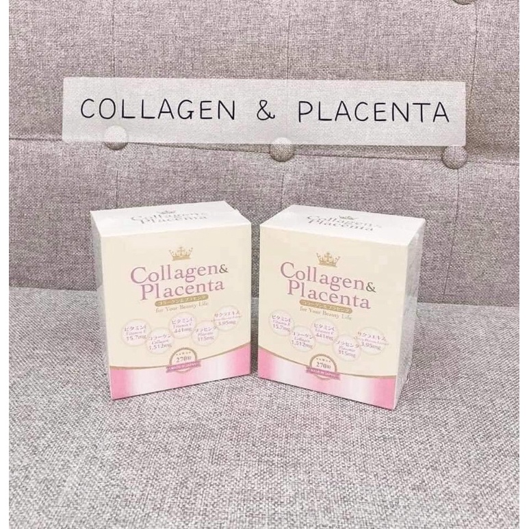 [Hàng_Nhật] Viên uống trắng  da - Trắng hồng - Sáng Mịn  Collagen Placenta 5 in 1 Nhật Bản