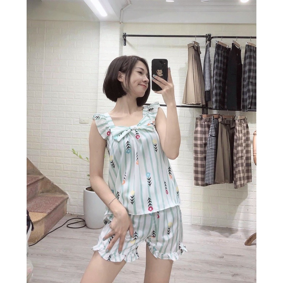 ❤️ BỘ PIZAMA LỤA HAI DÂY BÈO HỌA TIẾT SIÊU ĐẸP