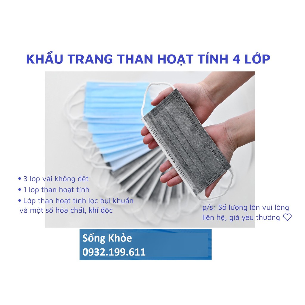 KHẨU TRANG Y TẾ CAO CẤP 4 LỚP 50C/HỘP, NGĂN VI KHUẨN, NGĂN BỤI