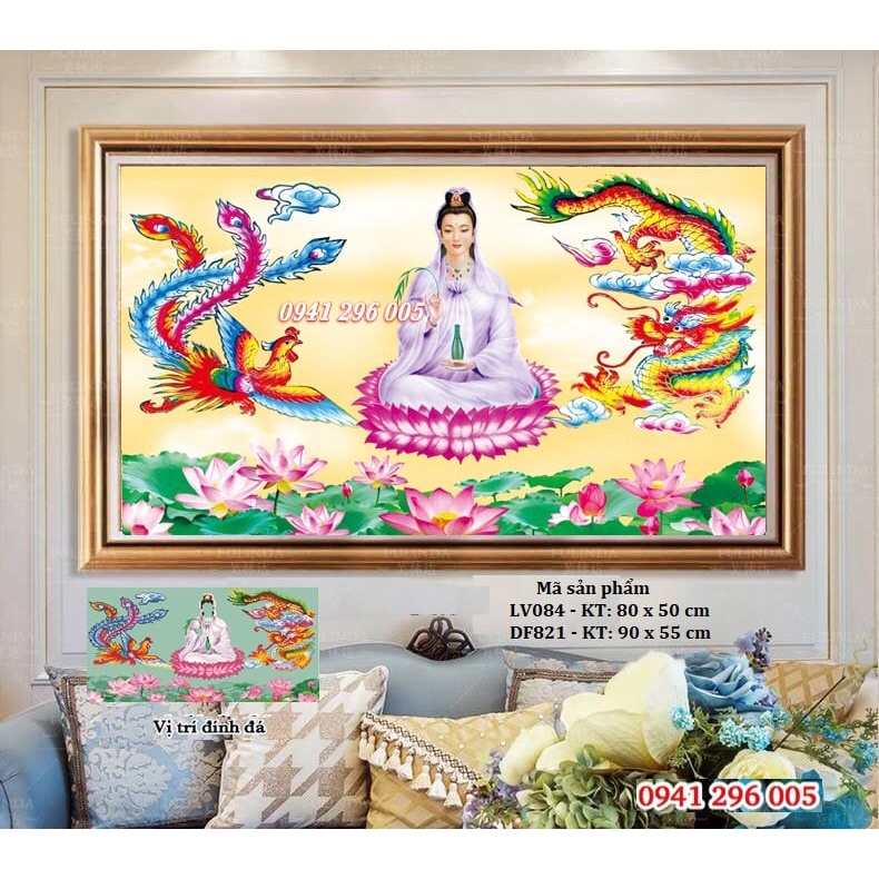 Tranh đính đá Quan âm bồ tát - tranh chưa đínhđá