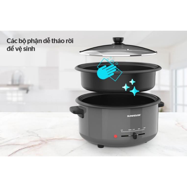 Nồi lẩu điện,Nồi nấu đa năng SUNHOUSE SHD4523 3,5 lít bảo hành chính hãng 12 tháng