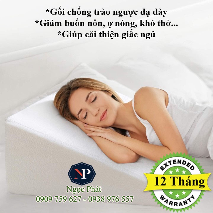 Gối Nệm Chống Trào Ngược Dạ Dày Ở Người Lớn HARU 60x60x26cm, Giảm Ợ Nóng, Buồn Nôn, Khó Thở, Dễ Ngủ Về Đêm