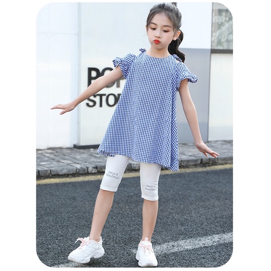 [SALE] QL6⚡Size 100-160⚡Quần legging lửng cho bé gái, dạng trơn, 100% cotton⚡Thời trang trẻ Em hàng quảng châu